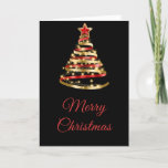 Red and Gold Christmas Tree Holiday Card