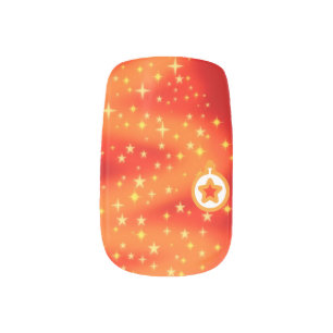 Red and gold Christmas Tree Minx Nail Art