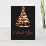 Red and Gold Christmas Tree Thank You Card