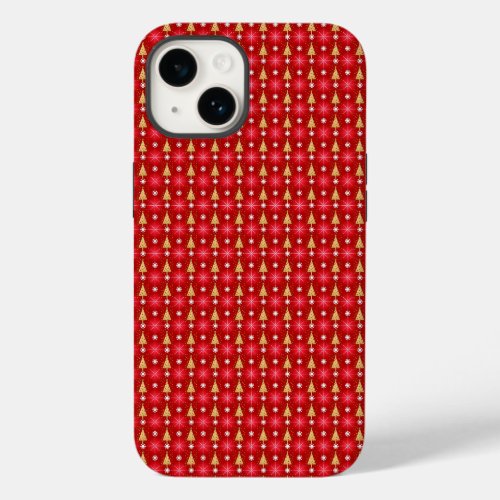 Red and Gold Christmas Trees Phone Case