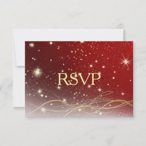 Red and Gold Christmas Wedding RSVP