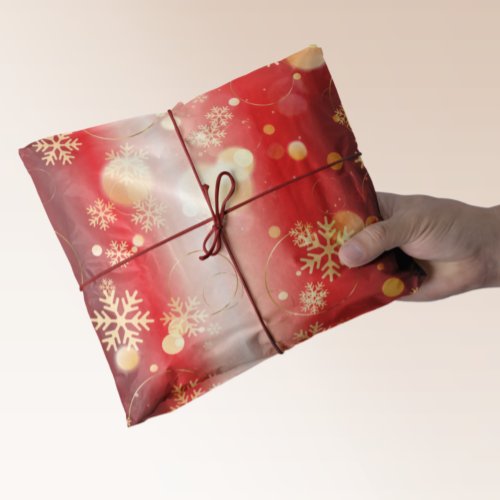 Red And Gold Christmas Winter Wonderland Tissue Paper