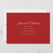 Red and Gold Class of 2022 Photo Graduation  Invitation (Back)