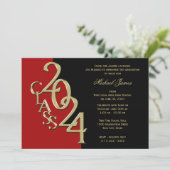 Red and Gold Class of 2024 Grad with Color Option Invitation (Standing Front)