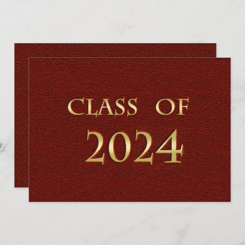 Red and Gold Class of 2024 Graduation Party Card