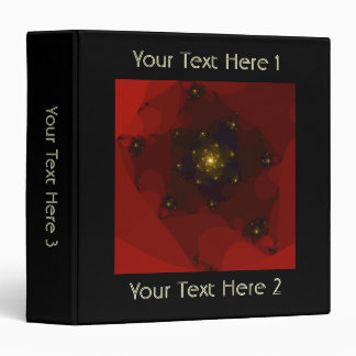 Red and Gold Color. Fractal Art. 3 Ring Binder