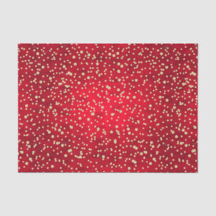 Red and Gold Confetti Christmas Pattern Tissue Paper