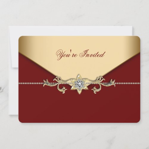 Red Gold Red Corporate Party Event Template Announcements