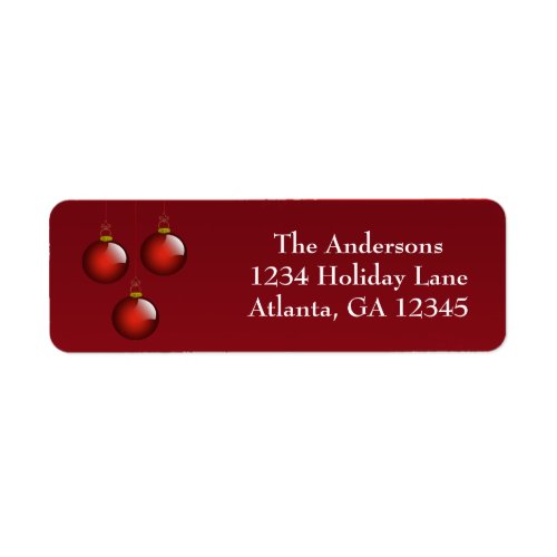 Red and Gold Deep Burgundy Return Address Label