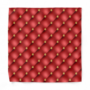 Red and Gold Diamond Tufted Bandana