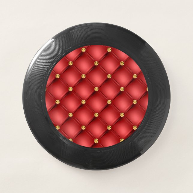 Red and Gold Diamond Tufted Frisbee (Front)