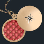 Red and Gold Diamond Tufted Leather Texture Luxury Gold Plated Necklace<br><div class="desc">Red and Gold Diamond Tufted Leather Texture Luxury Golden Jewel Personalized Gift - You can also add your Text / Name / more - Make Your Special Gift - Resize and move or remove and add text / elements with Customization tool ! Design by MIGNED. Please see my other projects...</div>