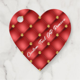 Red and Gold Diamonds Custom Text Gift Tags