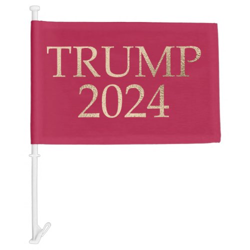 Red and Gold Donald Trump 2024 Car Flag