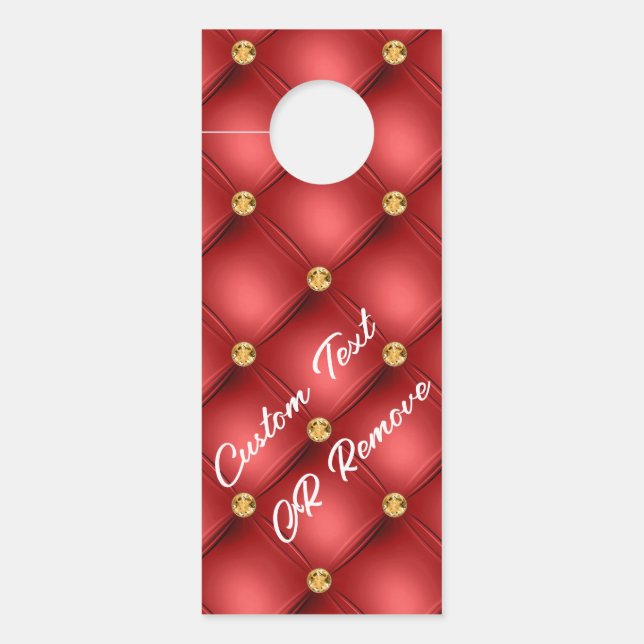 Red and Gold Door Hanger with Custom Text (Front)