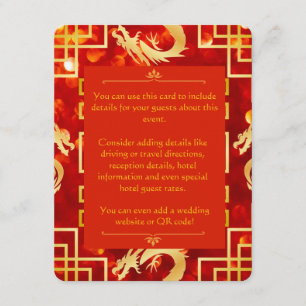 Red and Gold Dragon Wedding Enclosure Card
