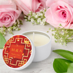 Red and Gold Dragon Wedding Mini Candle Favors