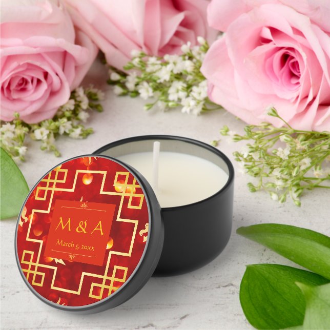 Red and Gold Dragon Wedding  Mini Candle Favors (Insitu (Wedding))