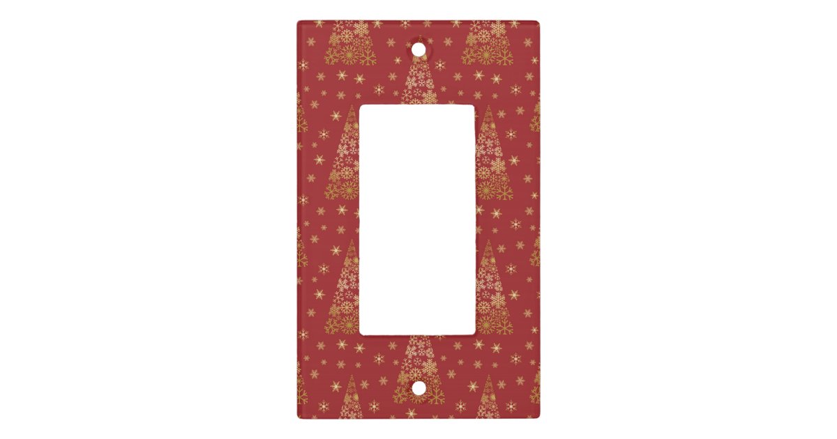 Red and Gold Elegant Christmas Tree Light Switch Cover Zazzle