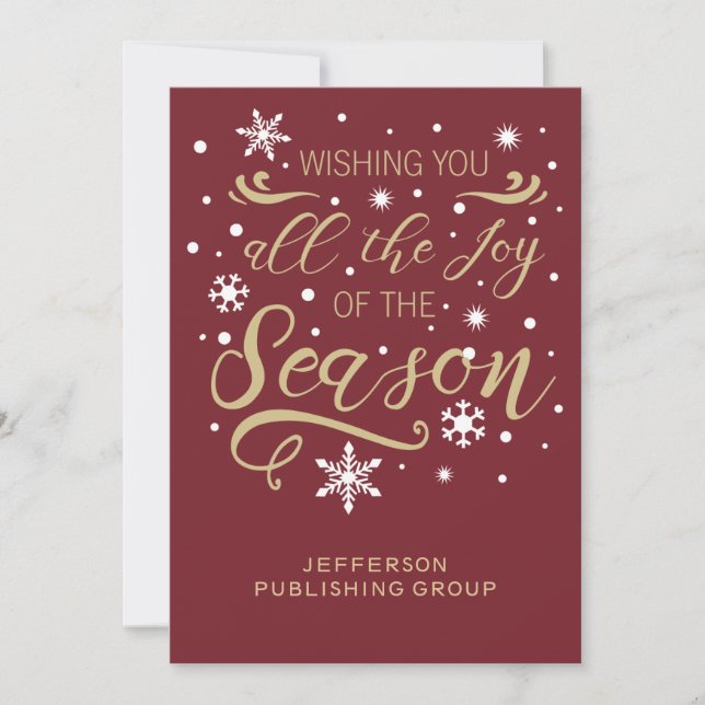 red and Gold  Elegant Modern Business holiday (Front)