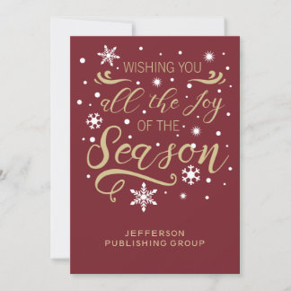red and Gold Elegant Modern Business holiday Card