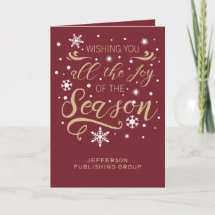 Red and Gold Elegant Modern Company Holiday Card