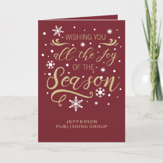 Red and Gold Elegant Modern Company Holiday Card