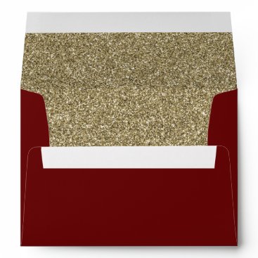 red and Gold FAUX glitter Envelope
