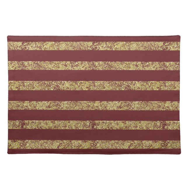 Red and Gold Faux Glitter Placemat (Front)