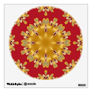 Red and Gold Fire Energy Mandala Wall Sticker