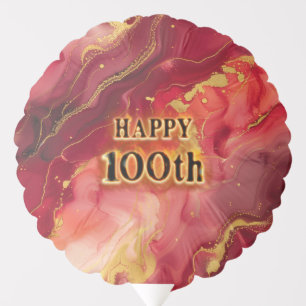 Red and Gold Flaming Hot 100th Birthday Balloon