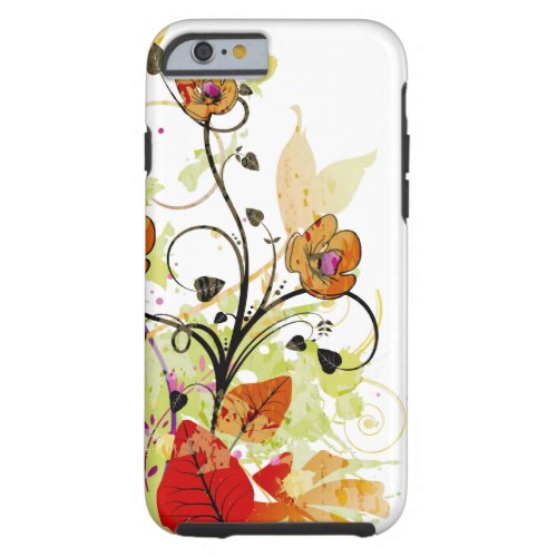 Red and Gold Floral Fantasy Tough iPhone 6 Case