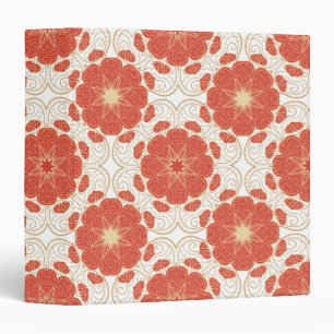 Red And Gold Floral Lace Pattern Binder