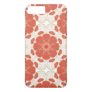 Red And Gold Floral Lace Pattern iPhone 8 Plus/7 Plus Case