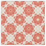 Red And Gold Floral Lace Pattern Fabric