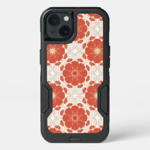 Red And Gold Floral Lace Pattern iPhone 13 Case