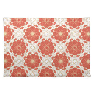 Red And Gold Floral Lace Pattern Placemat