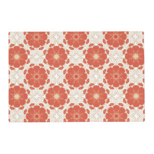 Red And Gold Floral Lace Pattern Placemat