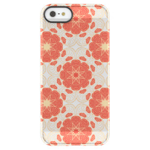 Red And Gold Floral Lace Pattern Permafrost iPhone SE/5/5s Case