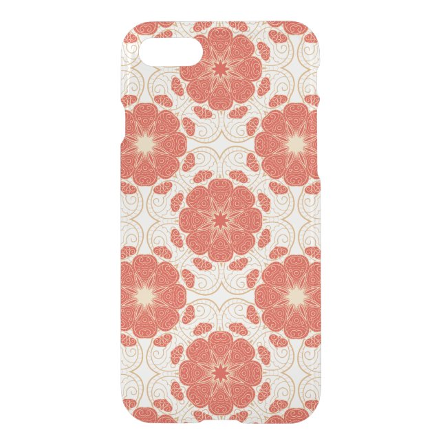 Red And Gold Floral Lace Pattern Uncommon iPhone Case (Back)