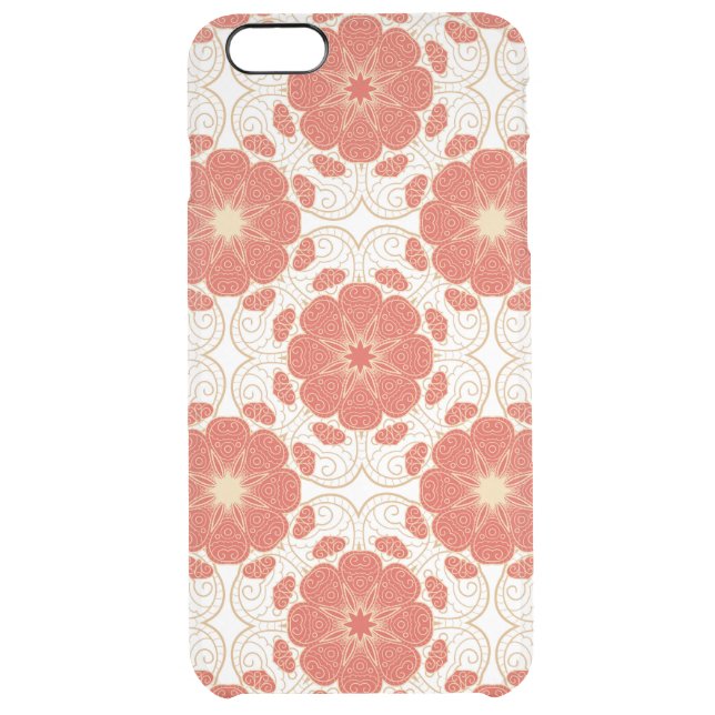 Red And Gold Floral Lace Pattern Uncommon iPhone Case (Back)