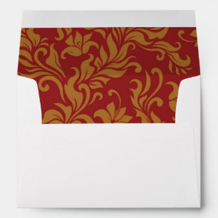 Red and Gold Floral Pattern Envelope