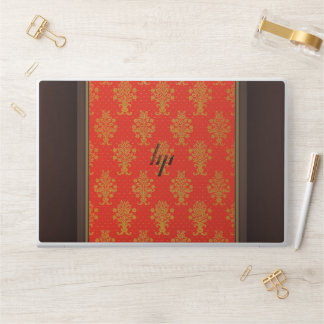 Red And Gold Floral Pattern HP Laptop Skin