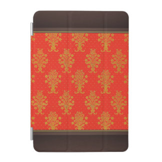 Red And Gold Floral Pattern iPad Mini Cover
