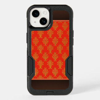 Red And Gold Floral Pattern  OtterBox iPhone 14 Case