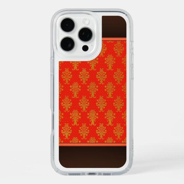 Red And Gold Floral Pattern  Speck iPhone Case (Front)