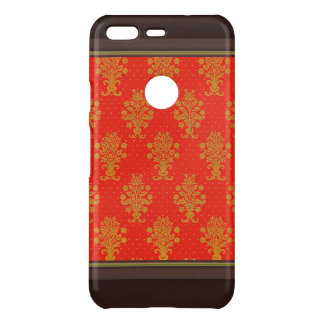 Red And Gold Floral Pattern Uncommon Google Pixel Case