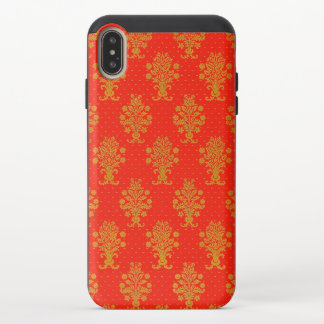 Red And Gold Floral Pattern  iPhone XS Max Slider Case