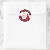  Red and Gold Floral Quinceanera Classic Round Sti Classic Round Sticker (Bag)