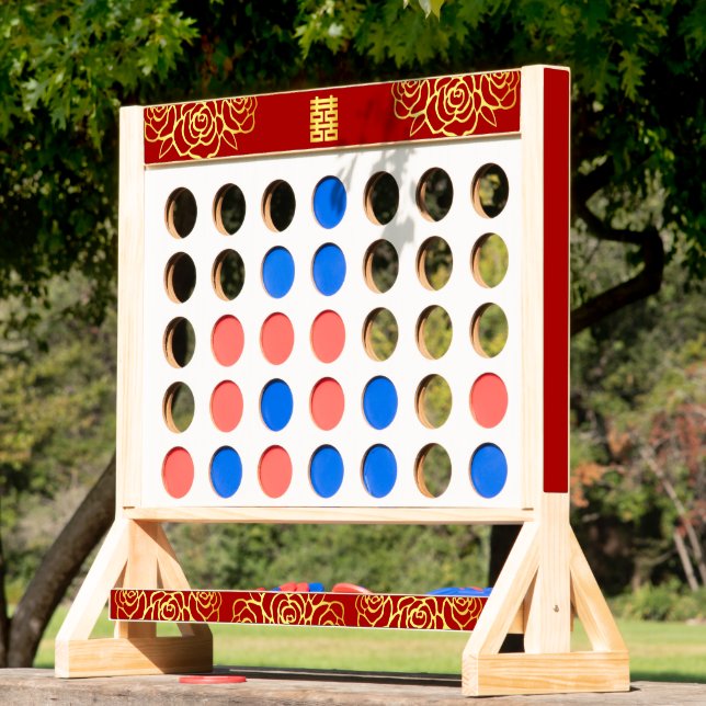 Red and gold floral rose Chinese wedding Fast Four (Lawn)